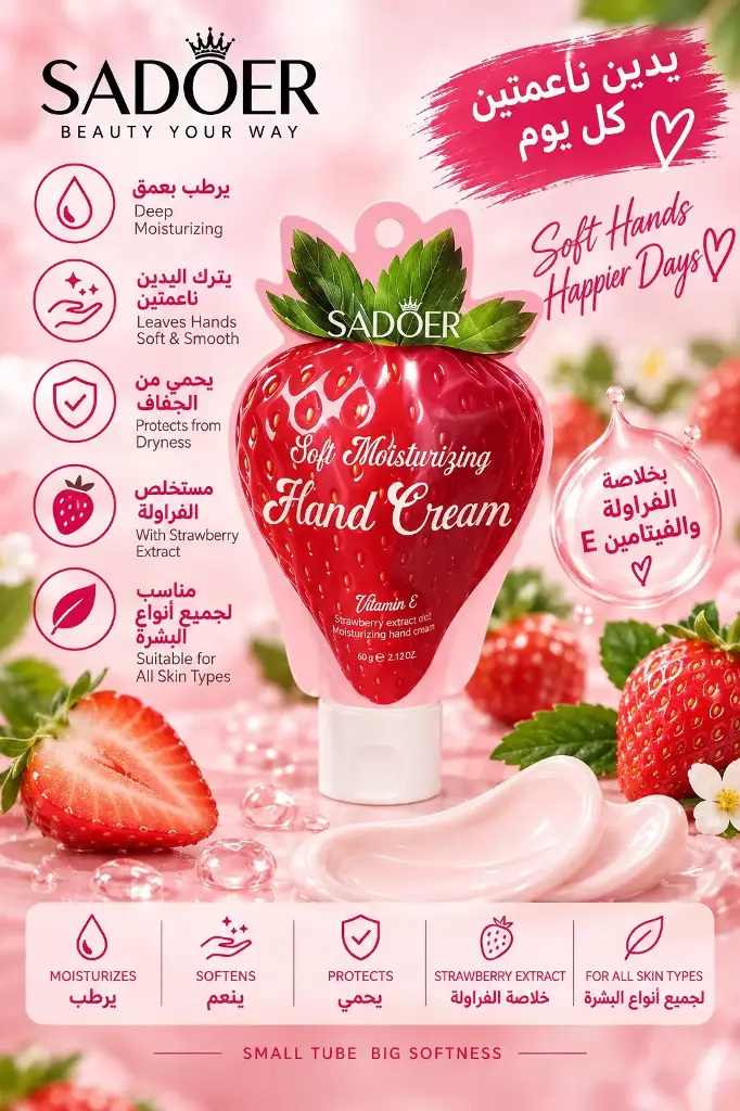 SADOER STRAWBERRY HAND CREAM VITAMIN E