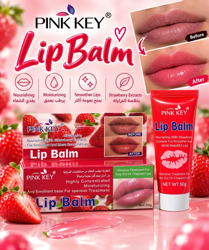 PINK KEY LIP BALM STRAWBERRY PK4301