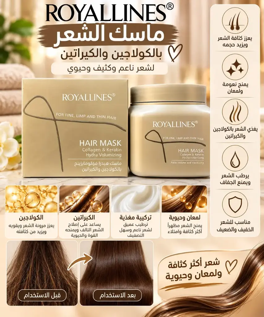 ROYALLINES COLLAGEN AND KERATIN  HYDRA VOL. HAIR MASK