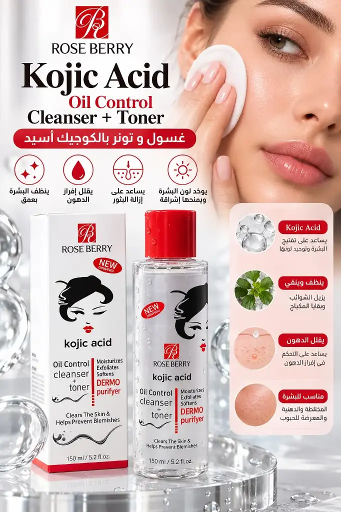 ROSE BERRY KOJIC ACID OIL CONTROL CLEANSER TONER