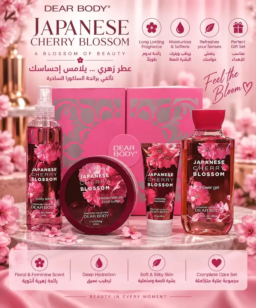 DEAR BODY 4PCS SET JAPANESE CHERRY BLOSSOM