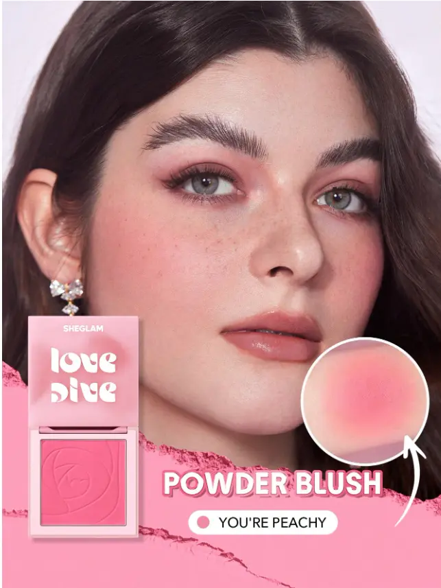 SHEGLAM LOVE DIVE TENDER HEART POWDER BLUSH- YOURE PEACHY