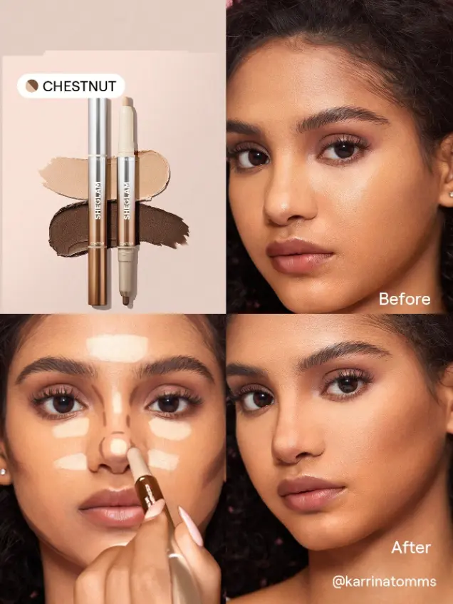 SHEGLAM FINE LINE 2IN1 NOSE CONTOUR AND HIGHLIGHTER-CHESTNUT