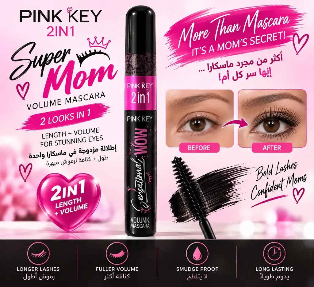 MASCARA PINK KEY  WOW LASH SENSANTIONAL