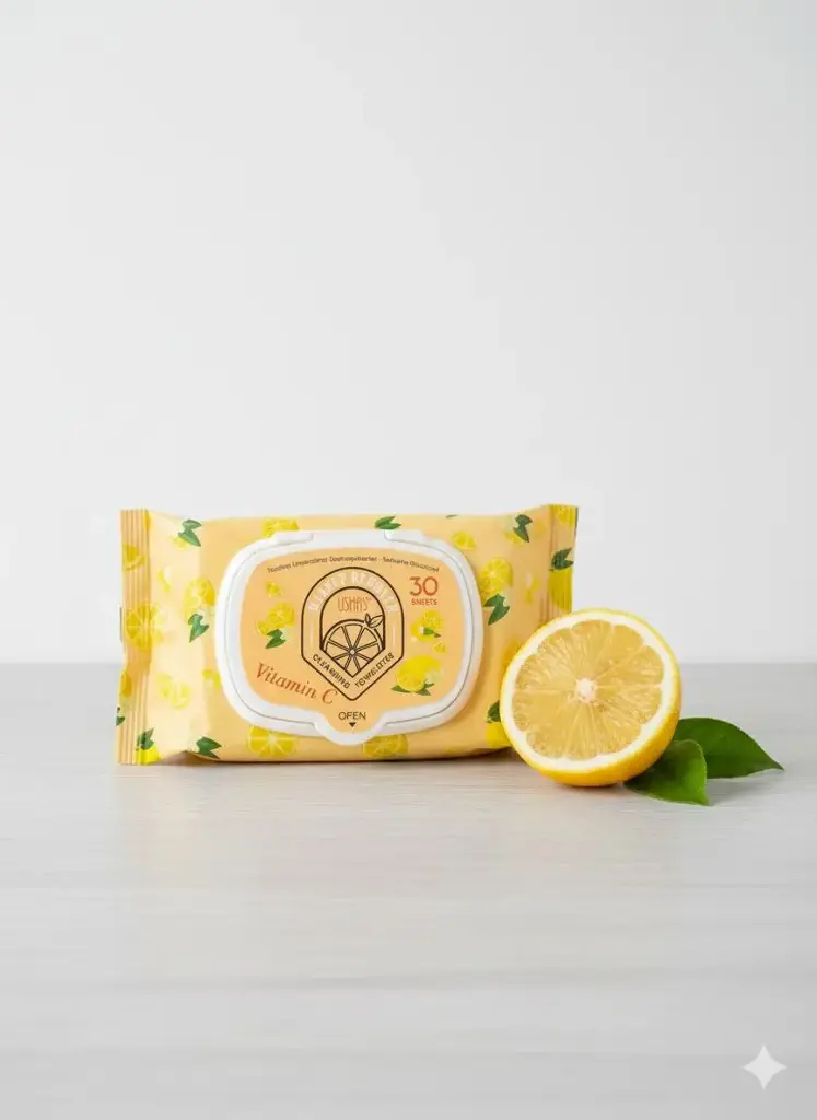 USHAS VITAMINC MAKEUP WIPES 