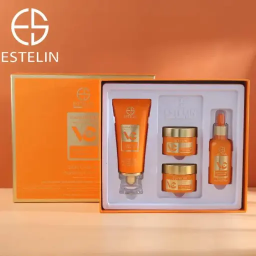 [estelin]  Estelin Vitamin C Plus Hyaluronic, Niacinamide 4Pc Kit Box Packing